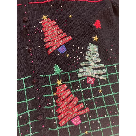 Designers Originals Ugly Christmas Sweater Womens 2X Beaded Cottagecore Grandma - Picture 11 of 15